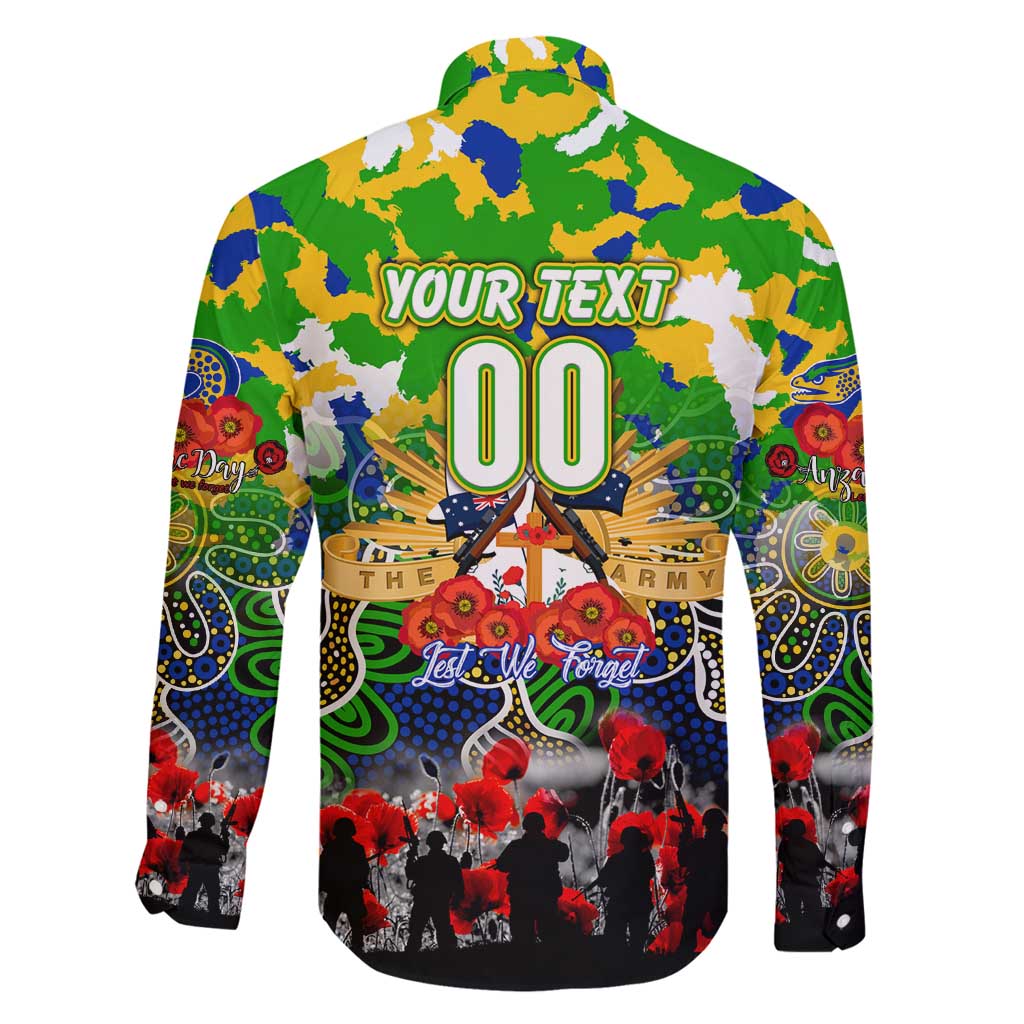 Personalized Eels ANZAC Day Family Matching Off Shoulder Short Dress and Hawaiian Shirt Australian Army - Lest We Forget