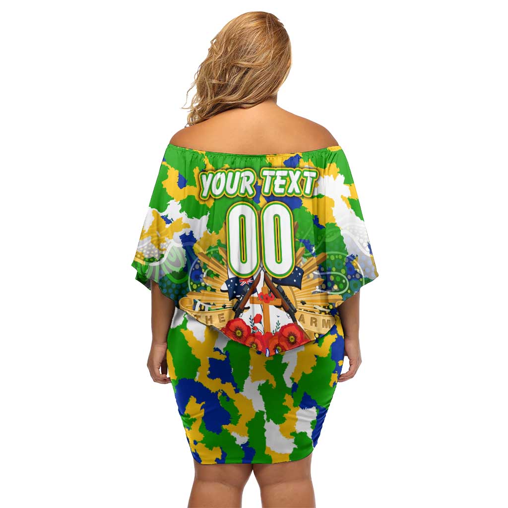 Personalized Eels ANZAC Day Family Matching Off Shoulder Short Dress and Hawaiian Shirt Australian Army - Lest We Forget