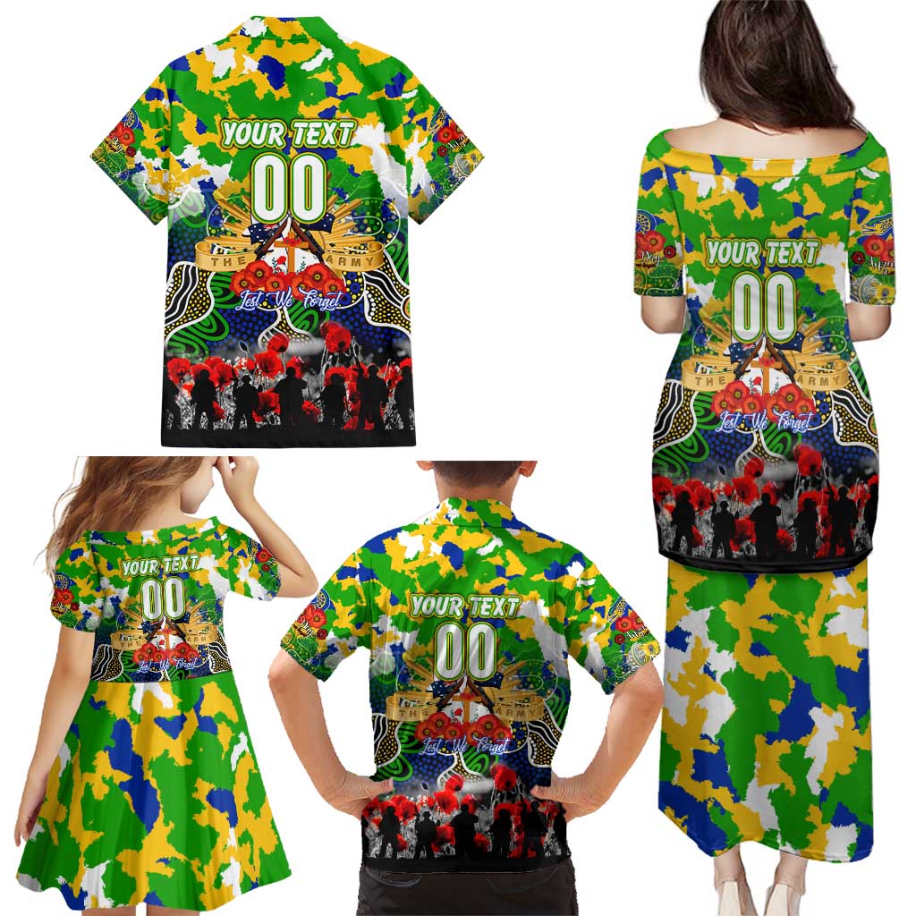 Personalized Eels ANZAC Day Family Matching Puletasi and Hawaiian Shirt Australian Army - Lest We Forget