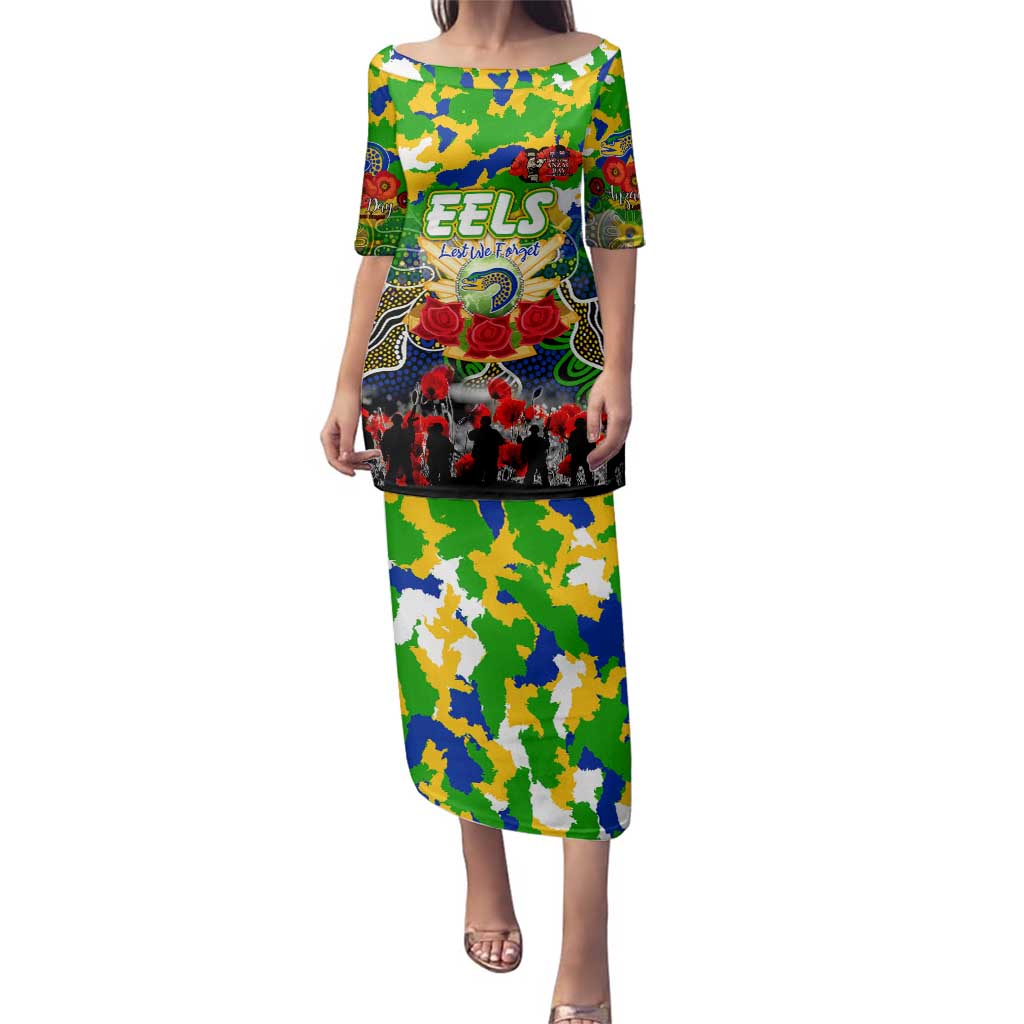 Personalized Eels ANZAC Day Family Matching Puletasi and Hawaiian Shirt Australian Army - Lest We Forget