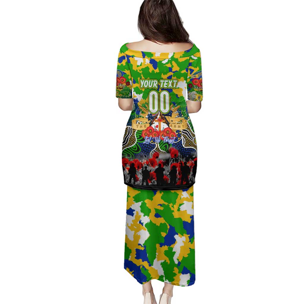 Personalized Eels ANZAC Day Family Matching Puletasi and Hawaiian Shirt Australian Army - Lest We Forget
