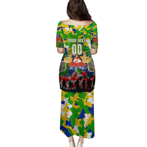 Personalized Eels ANZAC Day Family Matching Puletasi and Hawaiian Shirt Australian Army - Lest We Forget
