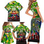 Personalized Eels ANZAC Day Family Matching Short Sleeve Bodycon Dress and Hawaiian Shirt Australian Army - Lest We Forget