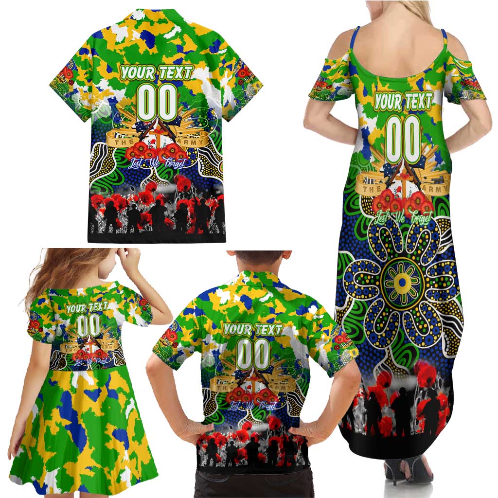 Personalized Eels ANZAC Day Family Matching Summer Maxi Dress and Hawaiian Shirt Australian Army - Lest We Forget