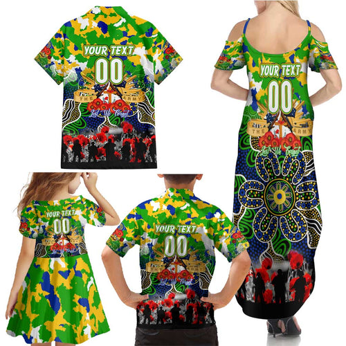 Personalized Eels ANZAC Day Family Matching Summer Maxi Dress and Hawaiian Shirt Australian Army - Lest We Forget