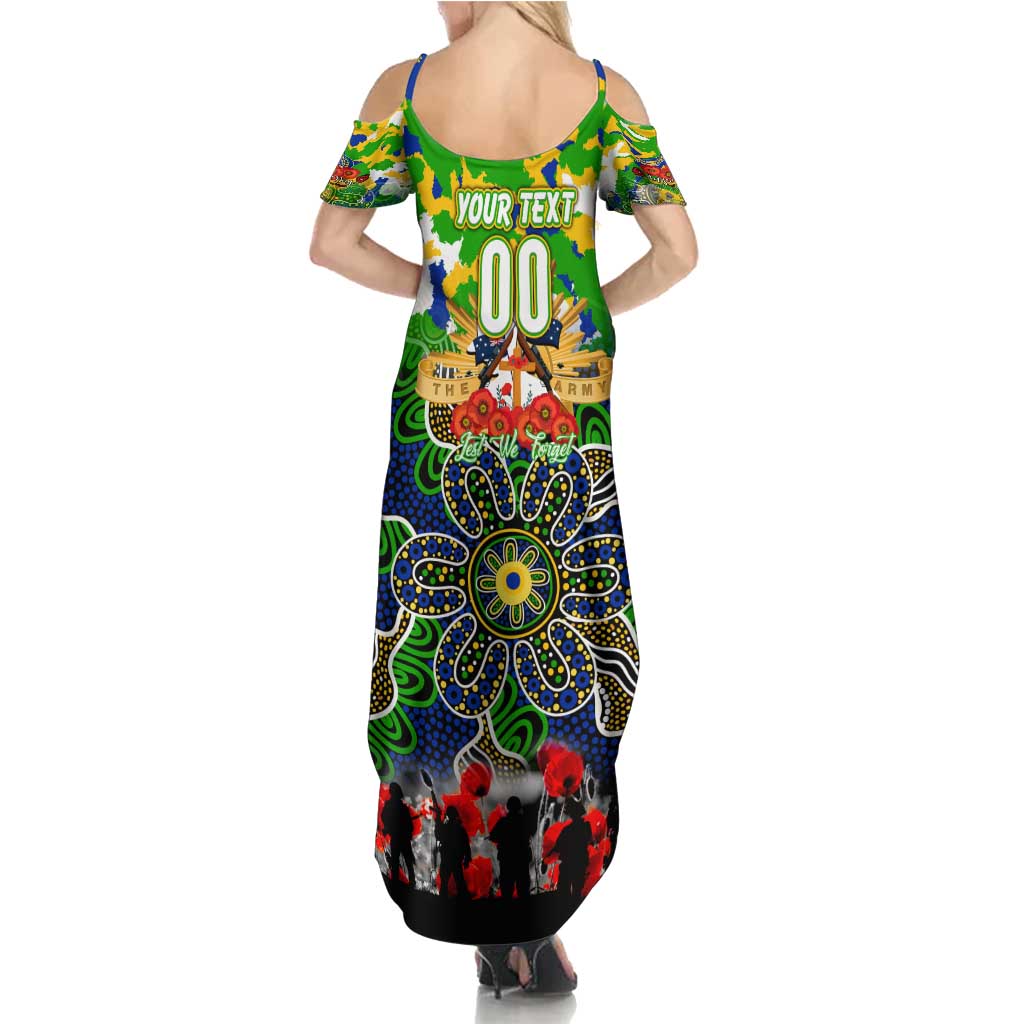 Personalized Eels ANZAC Day Family Matching Summer Maxi Dress and Hawaiian Shirt Australian Army - Lest We Forget