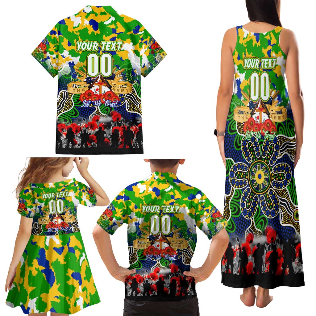 Personalized Eels ANZAC Day Family Matching Tank Maxi Dress and Hawaiian Shirt Australian Army - Lest We Forget