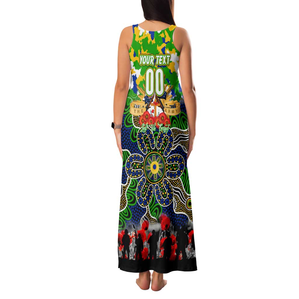 Personalized Eels ANZAC Day Family Matching Tank Maxi Dress and Hawaiian Shirt Australian Army - Lest We Forget