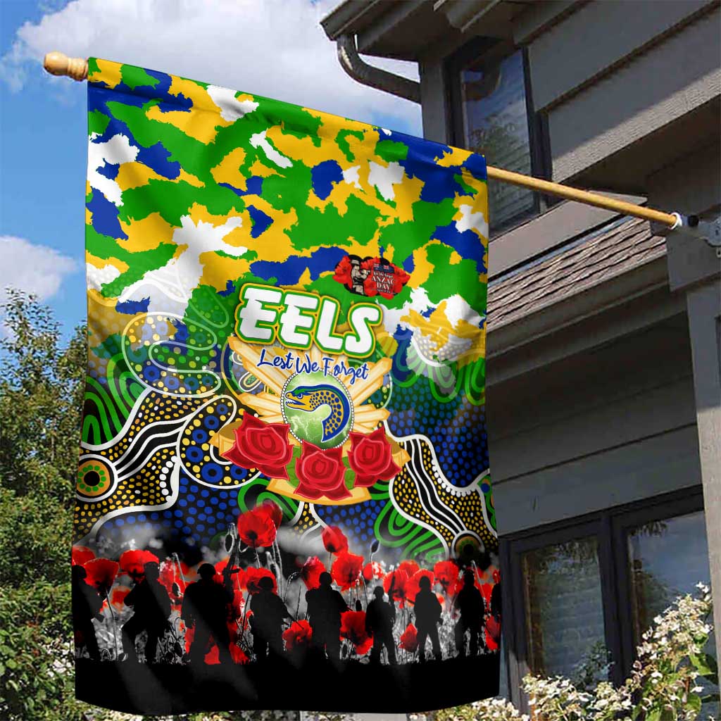 Eels ANZAC Day Garden Flag Australian Army - Lest We Forget
