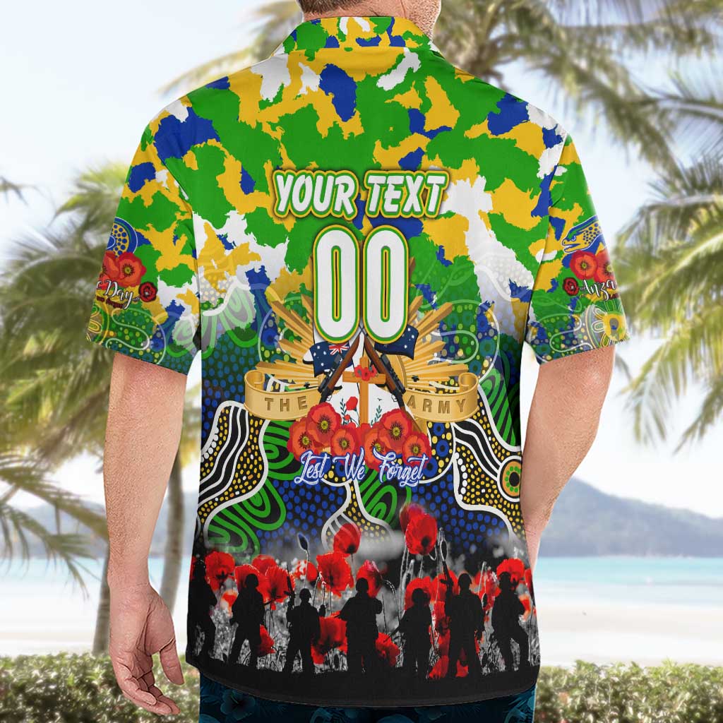 Personalized Eels ANZAC Day Hawaiian Shirt Australian Army - Lest We Forget