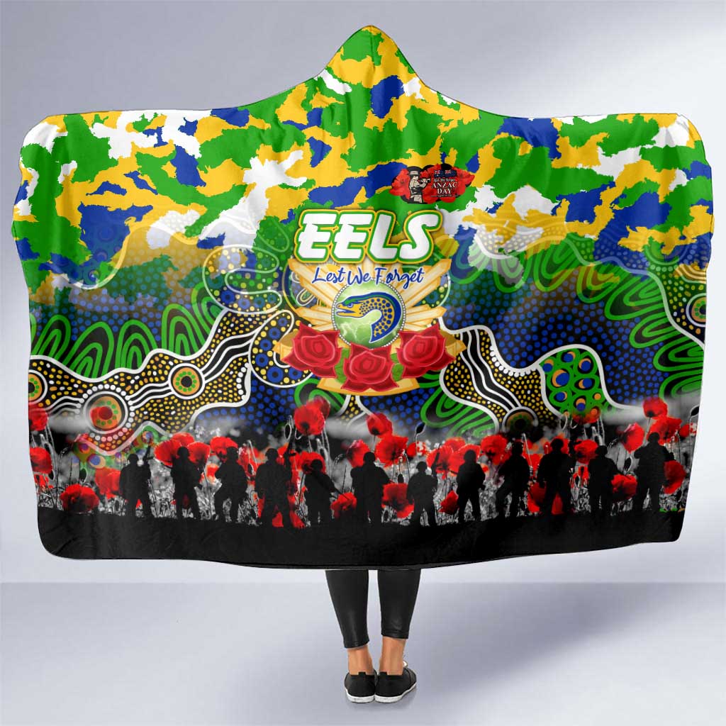 Eels ANZAC Day Hooded Blanket Australian Army - Lest We Forget