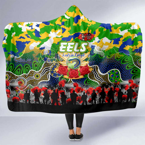 Eels ANZAC Day Hooded Blanket Australian Army - Lest We Forget