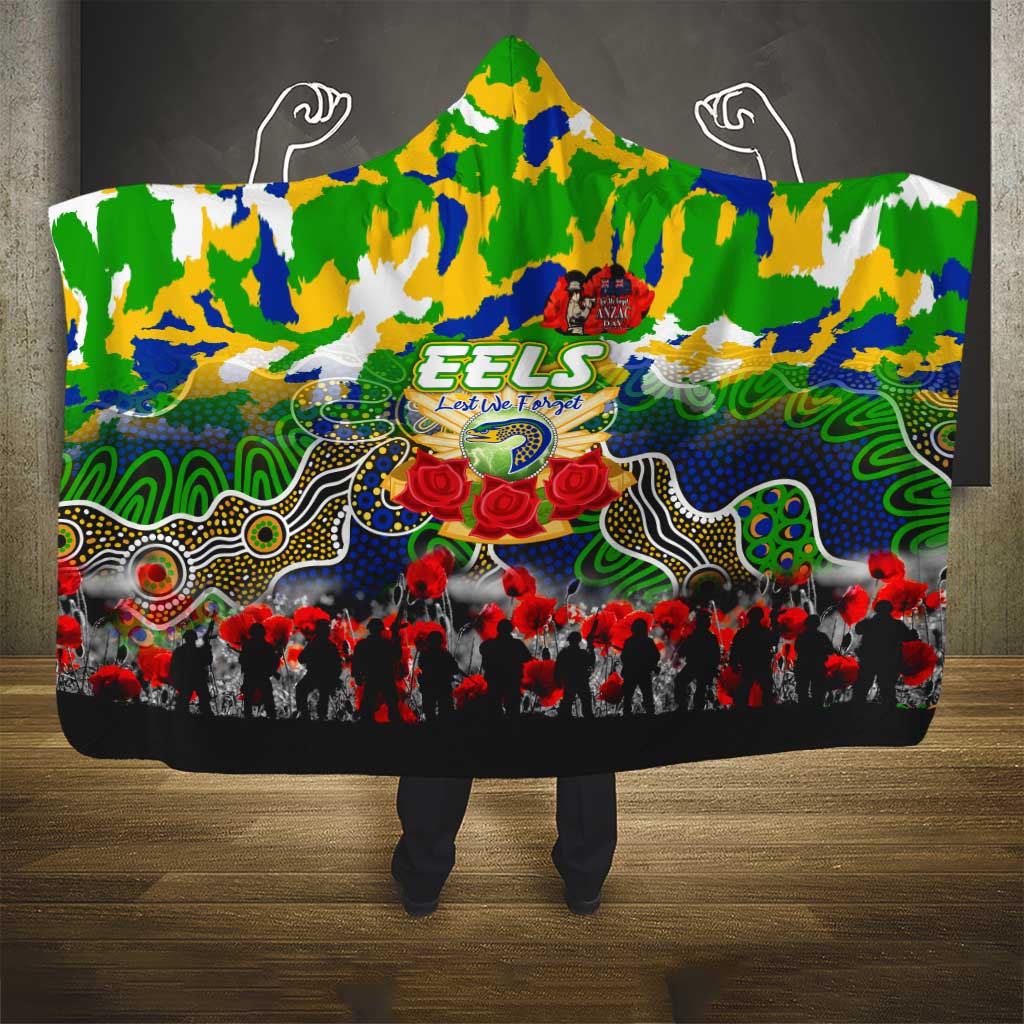 Eels ANZAC Day Hooded Blanket Australian Army - Lest We Forget
