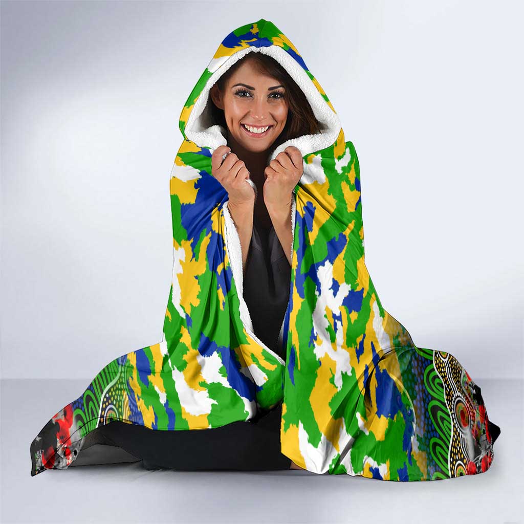 Eels ANZAC Day Hooded Blanket Australian Army - Lest We Forget