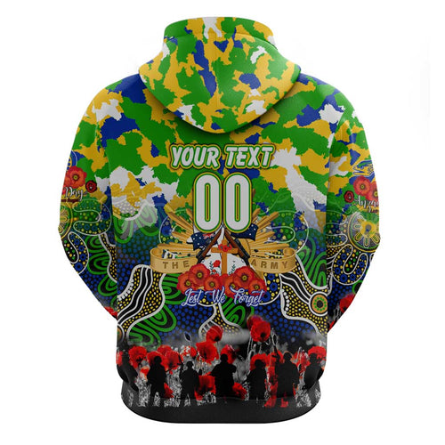 Personalized Eels ANZAC Day Hoodie Australian Army - Lest We Forget