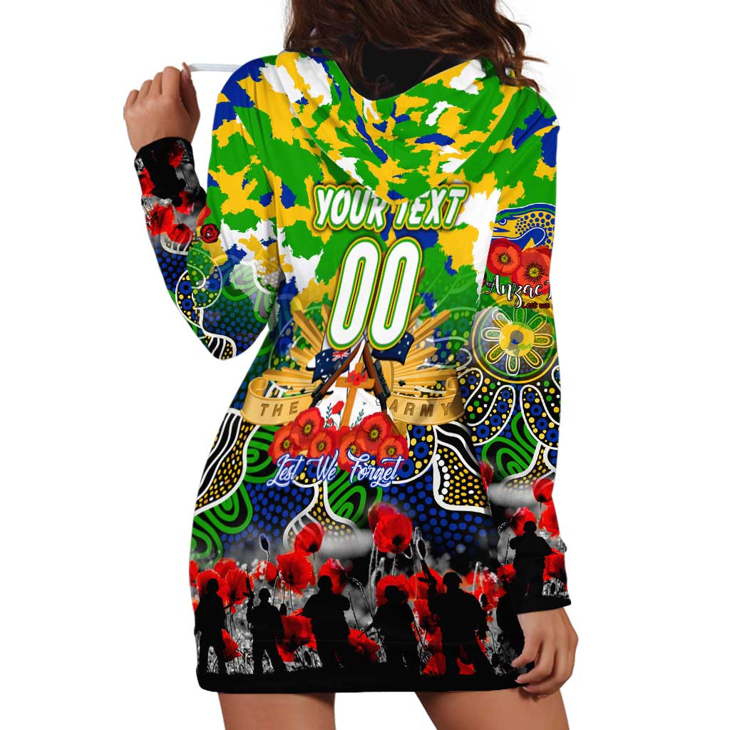 Personalized Eels ANZAC Day Hoodie Dress Australian Army - Lest We Forget