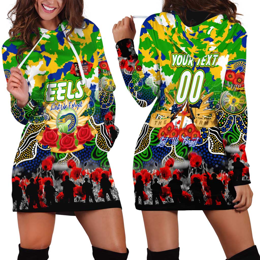 Personalized Eels ANZAC Day Hoodie Dress Australian Army - Lest We Forget