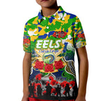 Personalized Eels ANZAC Day Kid Polo Shirt Australian Army - Lest We Forget