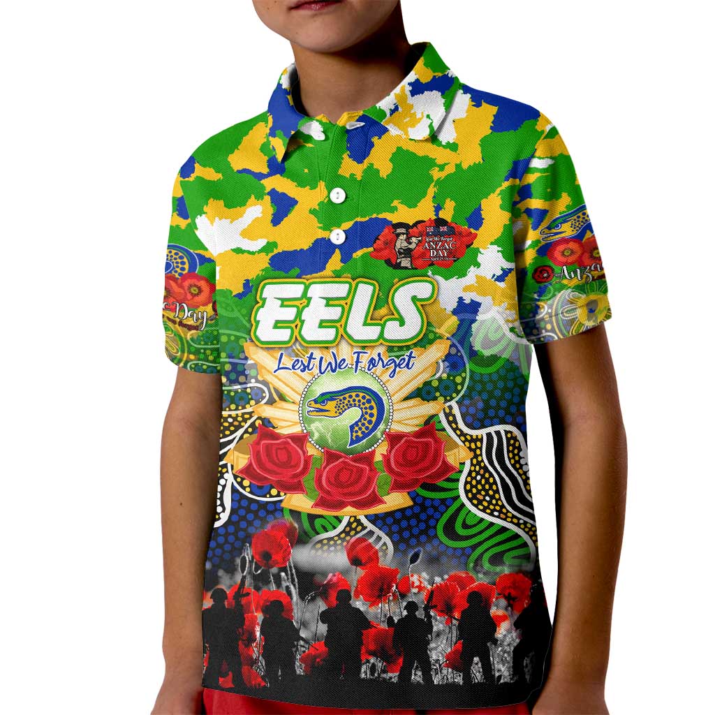 Personalized Eels ANZAC Day Kid Polo Shirt Australian Army - Lest We Forget