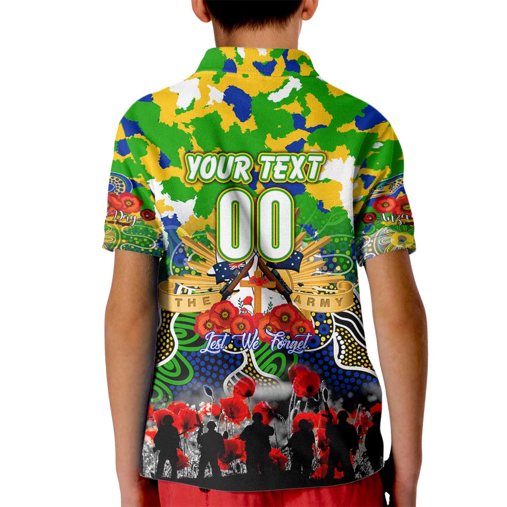 Personalized Eels ANZAC Day Kid Polo Shirt Australian Army - Lest We Forget
