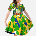 Personalized Eels ANZAC Day Kid Short Sleeve Dress Australian Army - Lest We Forget