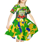 Personalized Eels ANZAC Day Kid Short Sleeve Dress Australian Army - Lest We Forget