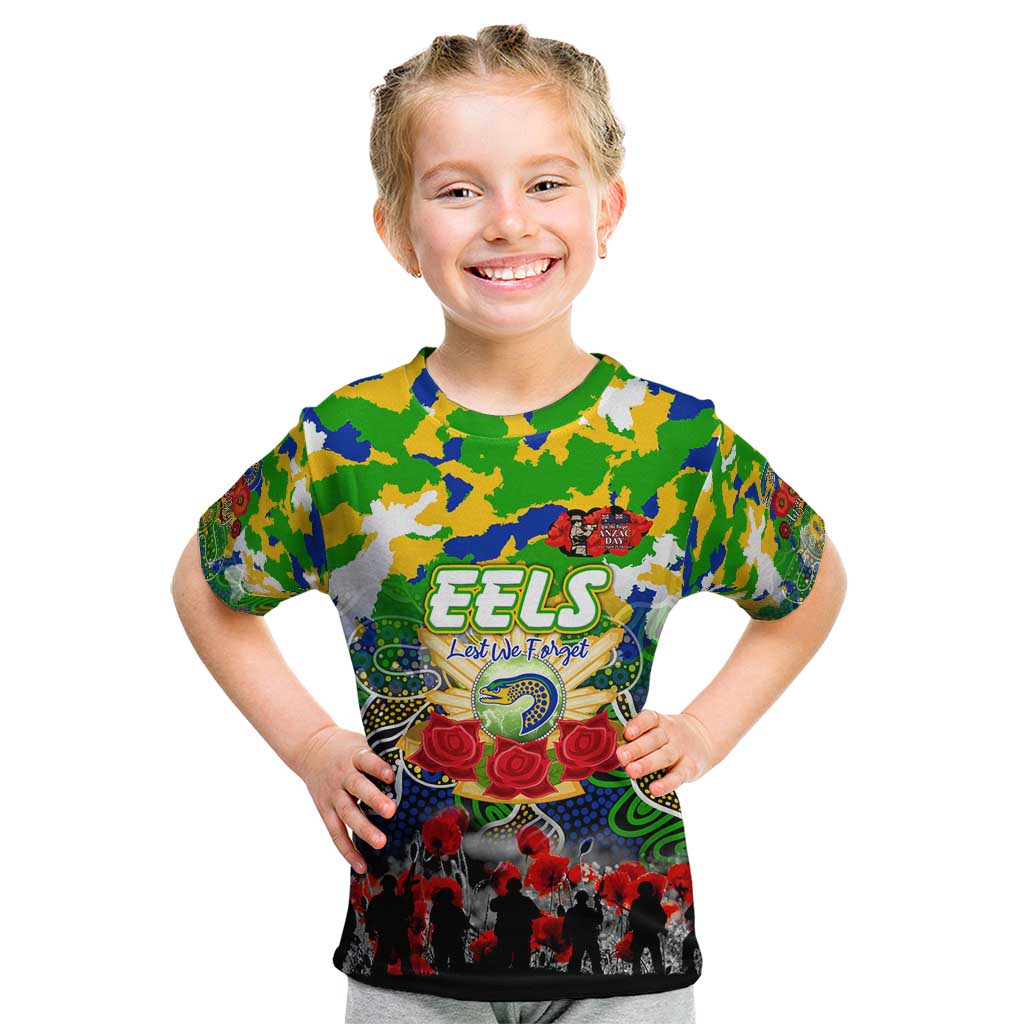 Personalized Eels ANZAC Day Kid T Shirt Australian Army - Lest We Forget