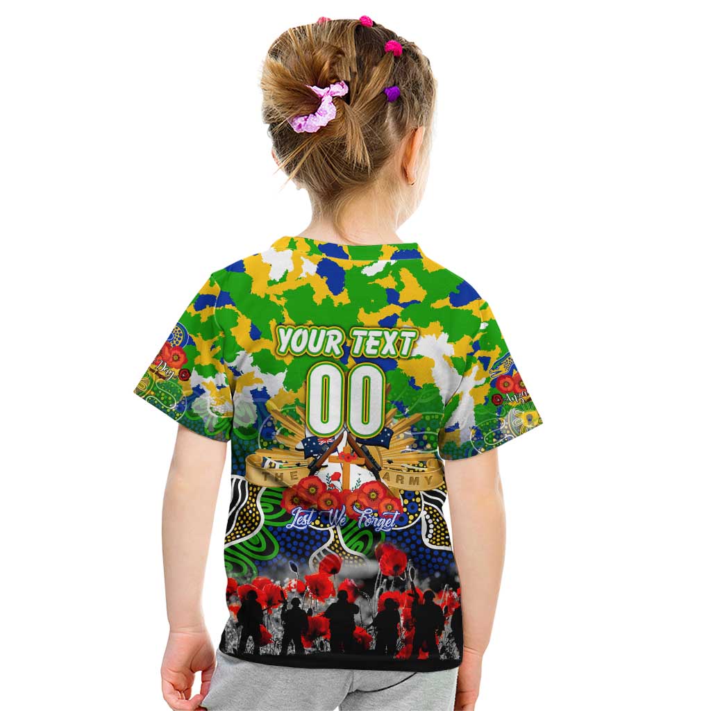 Personalized Eels ANZAC Day Kid T Shirt Australian Army - Lest We Forget