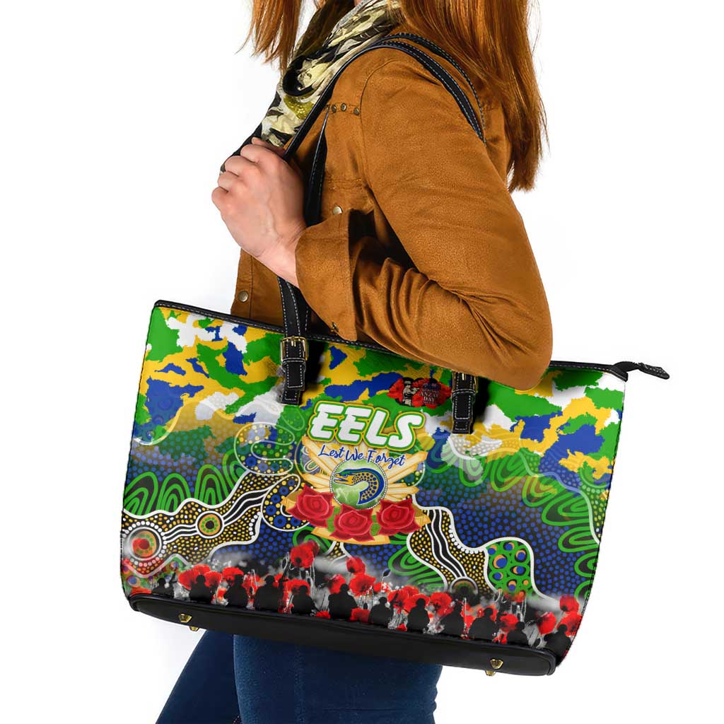 Eels ANZAC Day Leather Tote Bag Australian Army - Lest We Forget