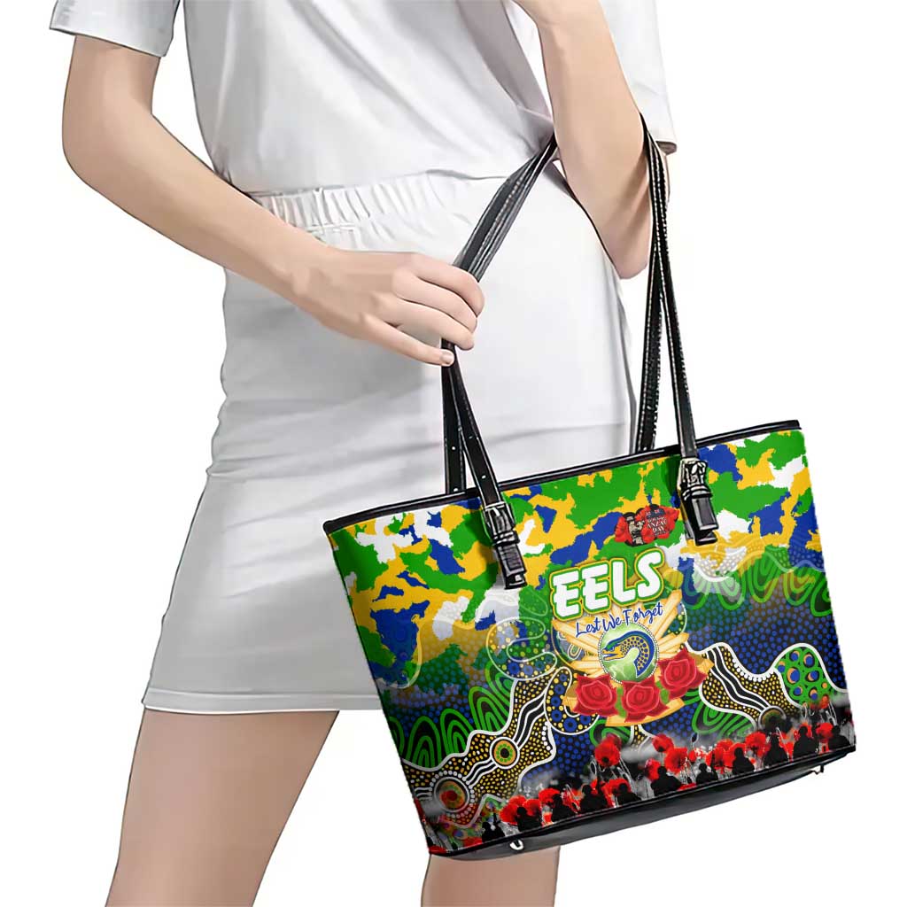 Eels ANZAC Day Leather Tote Bag Australian Army - Lest We Forget