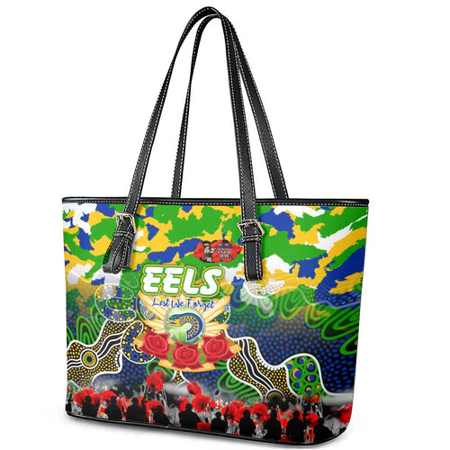 Eels ANZAC Day Leather Tote Bag Australian Army - Lest We Forget