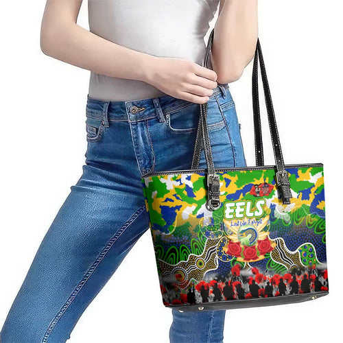 Eels ANZAC Day Leather Tote Bag Australian Army - Lest We Forget