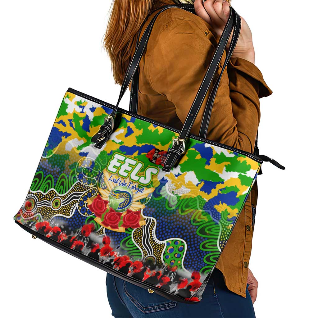 Eels ANZAC Day Leather Tote Bag Australian Army - Lest We Forget