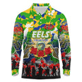 Personalized Eels ANZAC Day Long Sleeve Polo Shirt Australian Army - Lest We Forget