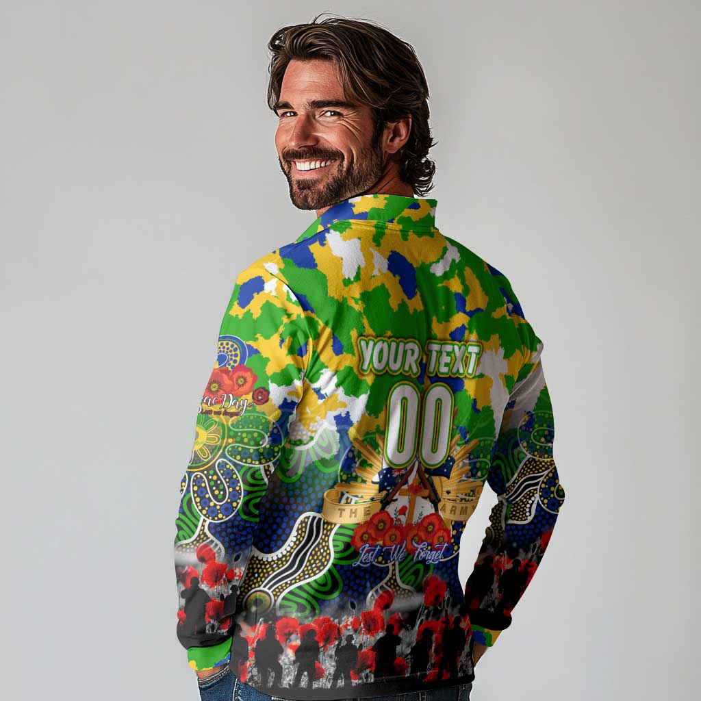 Personalized Eels ANZAC Day Long Sleeve Polo Shirt Australian Army - Lest We Forget