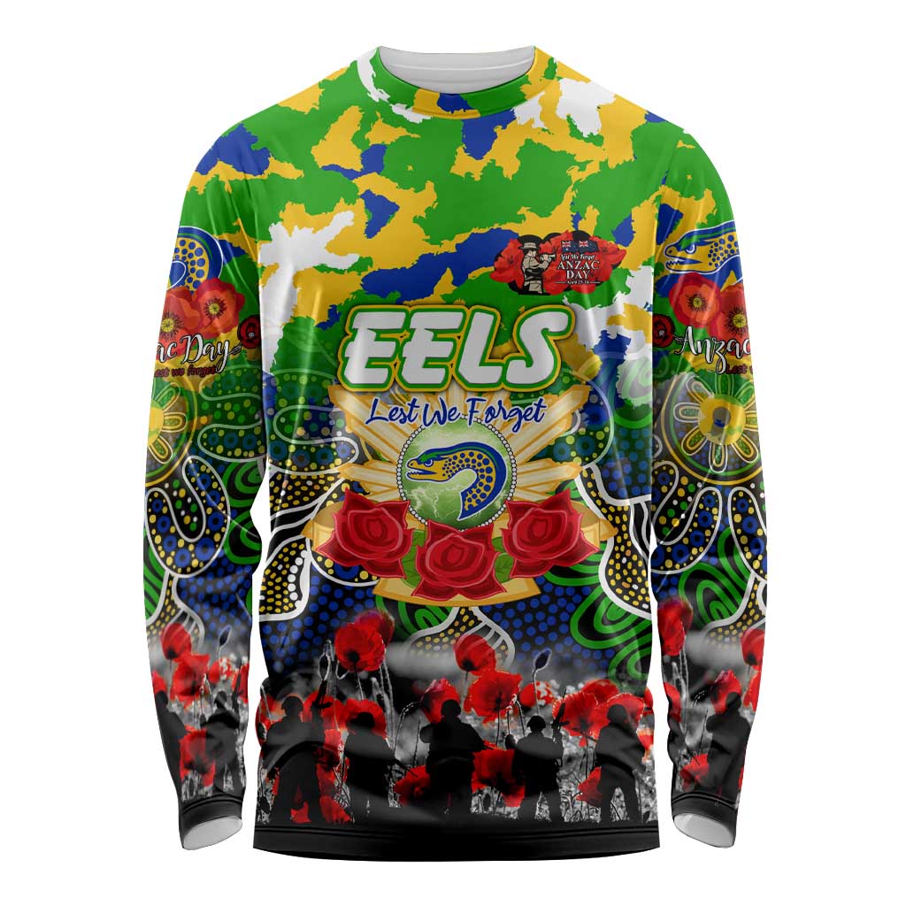 Personalized Eels ANZAC Day Long Sleeve Shirt Australian Army - Lest We Forget