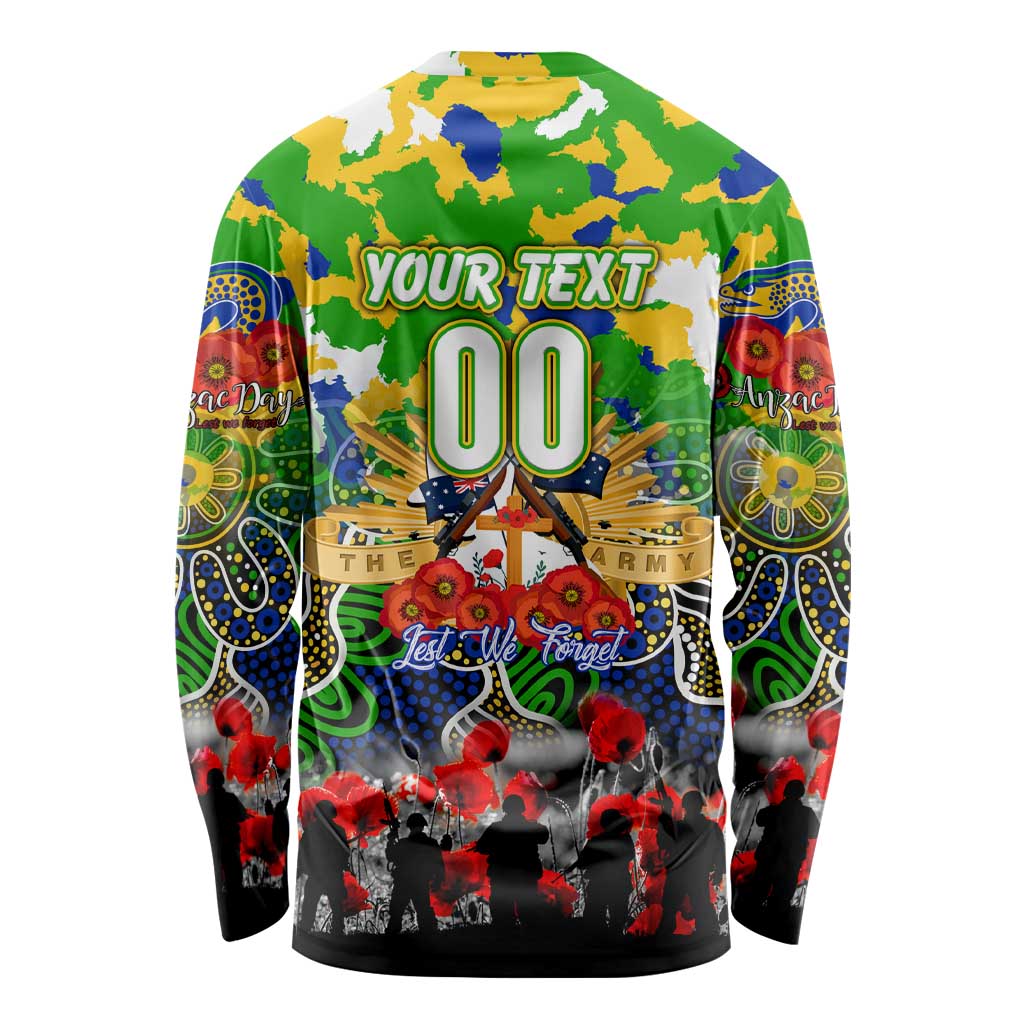 Personalized Eels ANZAC Day Long Sleeve Shirt Australian Army - Lest We Forget