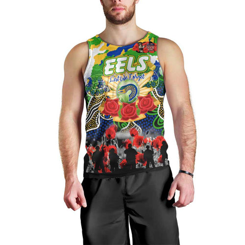 Personalized Eels ANZAC Day Men Tank Top Australian Army - Lest We Forget