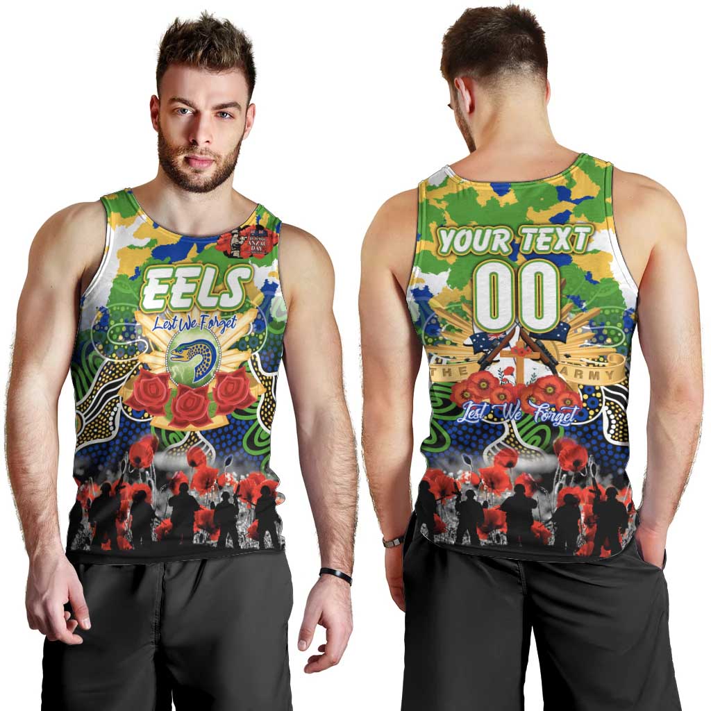 Personalized Eels ANZAC Day Men Tank Top Australian Army - Lest We Forget