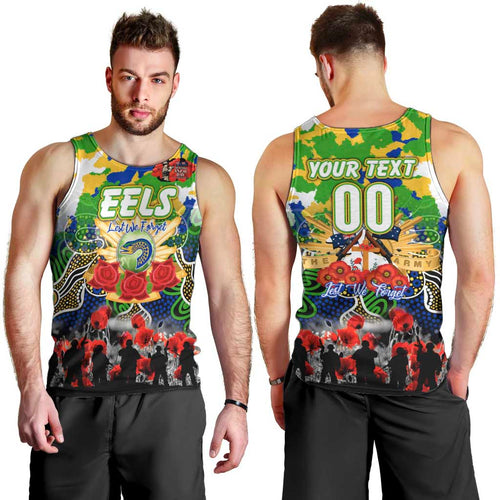 Personalized Eels ANZAC Day Men Tank Top Australian Army - Lest We Forget