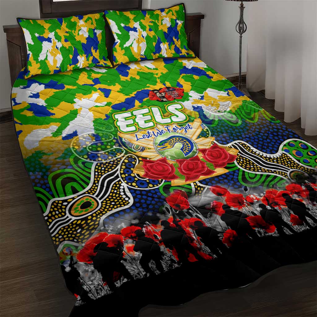 Eels ANZAC Day Quilt Bed Set Australian Army - Lest We Forget