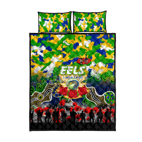 Eels ANZAC Day Quilt Bed Set Australian Army - Lest We Forget