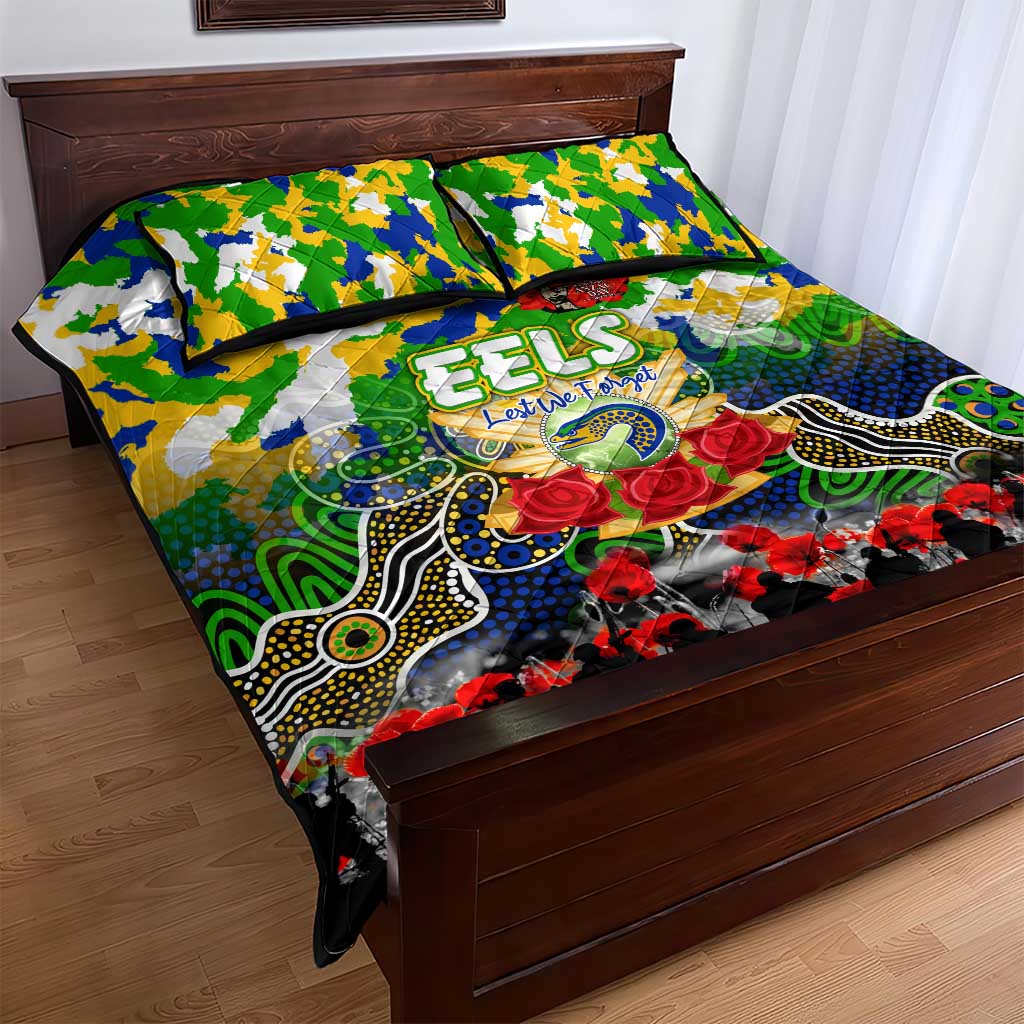 Eels ANZAC Day Quilt Bed Set Australian Army - Lest We Forget