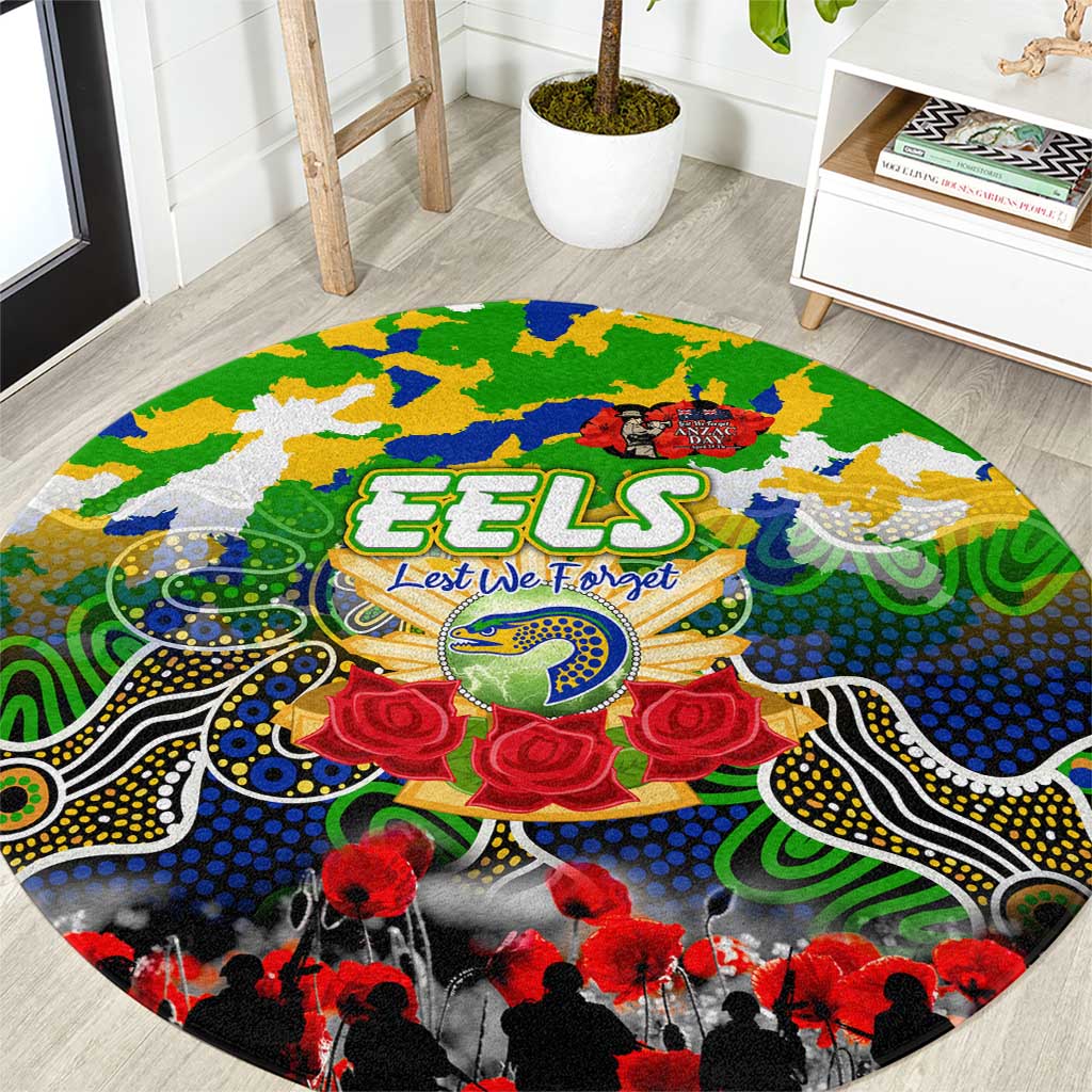 Eels ANZAC Day Round Carpet Australian Army - Lest We Forget
