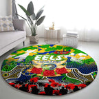 Eels ANZAC Day Round Carpet Australian Army - Lest We Forget