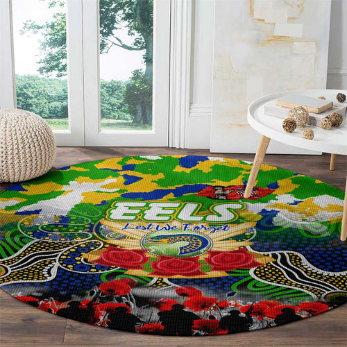 Eels ANZAC Day Round Carpet Australian Army - Lest We Forget