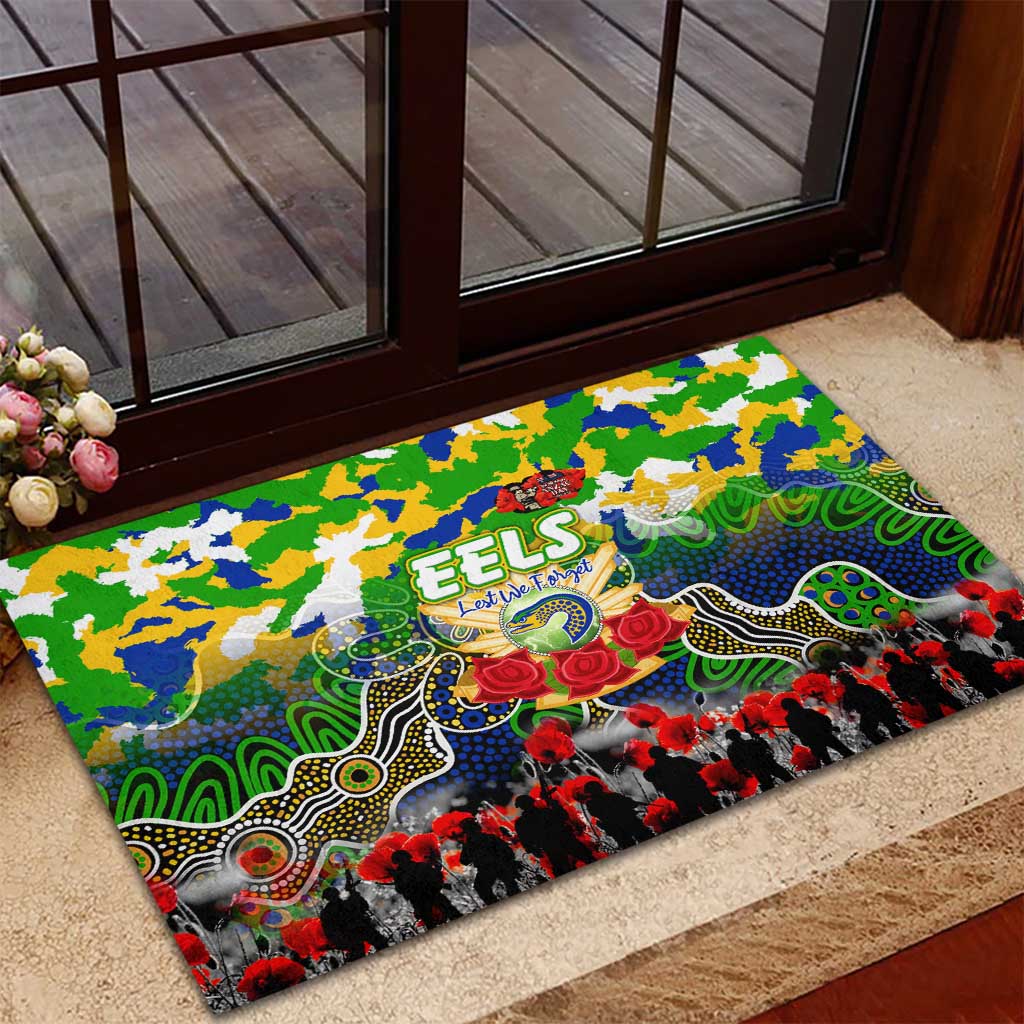 Eels ANZAC Day Rubber Doormat Australian Army - Lest We Forget