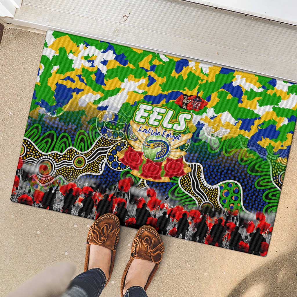 Eels ANZAC Day Rubber Doormat Australian Army - Lest We Forget