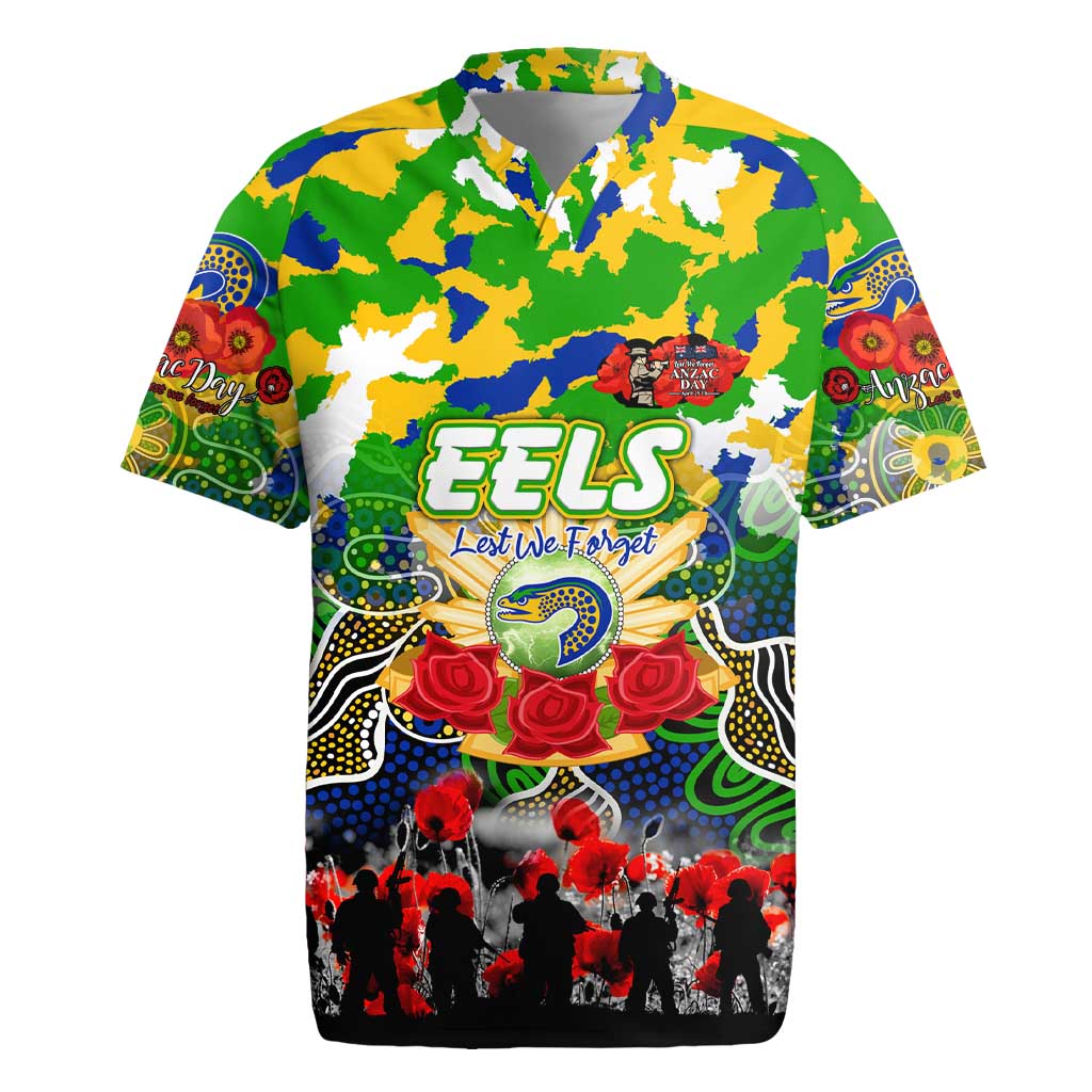Personalized Eels ANZAC Day Rugby Jersey Australian Army - Lest We Forget