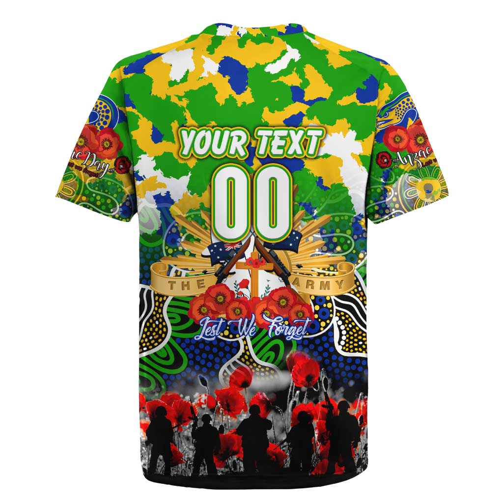 Personalized Eels ANZAC Day Rugby Jersey Australian Army - Lest We Forget